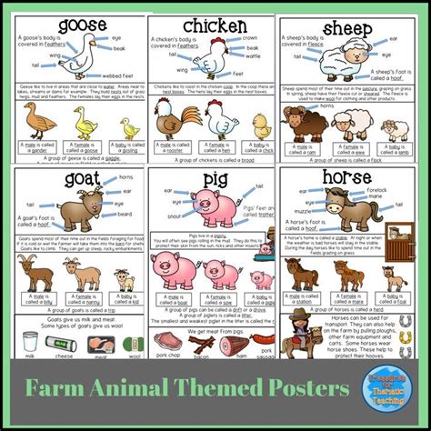 Farm Animals Posters Farm Animals Farm Animals Preschool Baby Farm