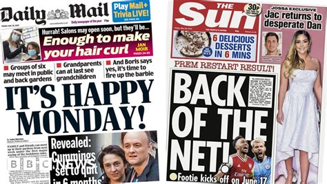 Newspaper Headlines Happy Monday On The Way And Footballs Coming