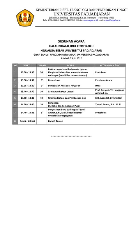 Yang diikuti oleh orang tua, siswa, guru dan staff sekolah cahaya rancamaya. Halal Bihalal Idul Fitri 1438 H Keluarga Besar Universitas ...