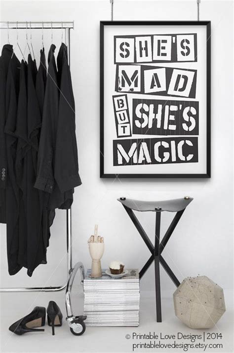 Shes Mad But Shes Magic Typography Print Charles Bukowski