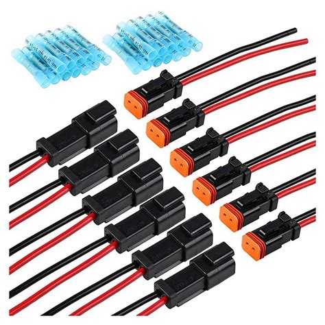 6 Pair Dt 2 Pin Pigtail Kit Male Female Connector Adapter Socket Wiring