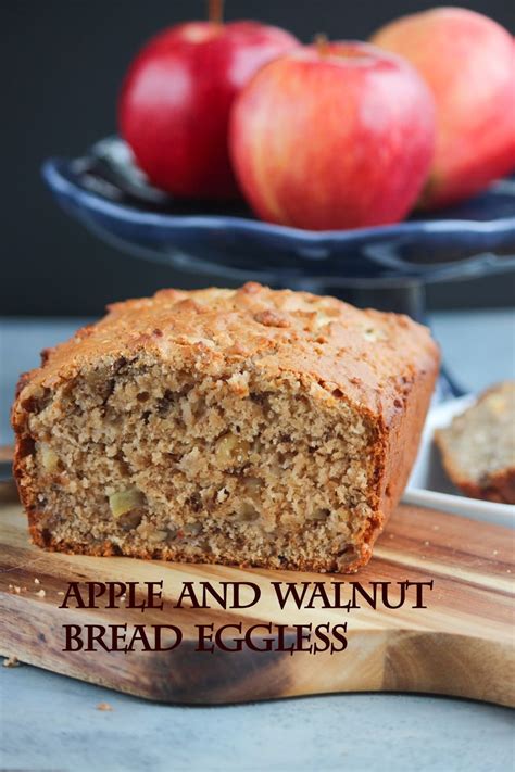 Eggless apple bread recipe made with wheat flour and jaggery, healthy and tasty. Apple and walnut bread eggless | Recipe (With images ...