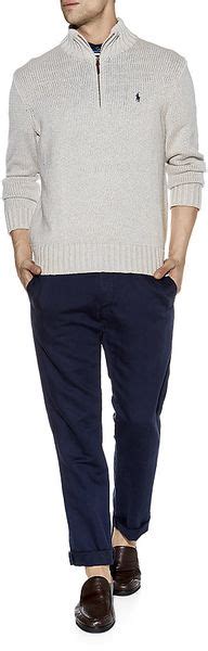 Download Polo Ralph Lauren Half-zip Mock Neck Sweater in White for ...
