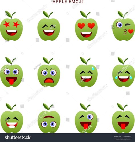 Apple Emoji Icon Pack Fruit Icon Stock Vector Royalty Free 2259469949