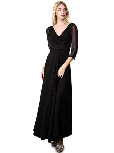 Evanese Womens Slip On Evening Party Formal Long Dress Gown With 34