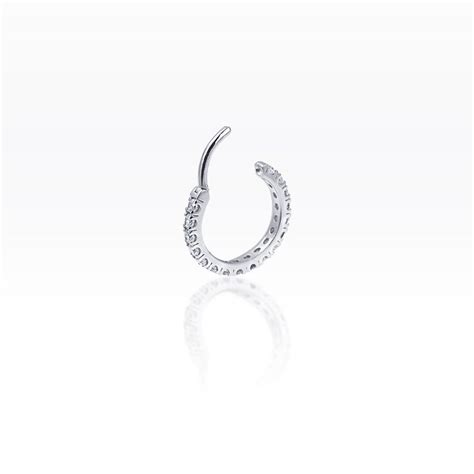 Front Facing Eternity CZ Clicker Conch Earring CZ Hoop Etsy