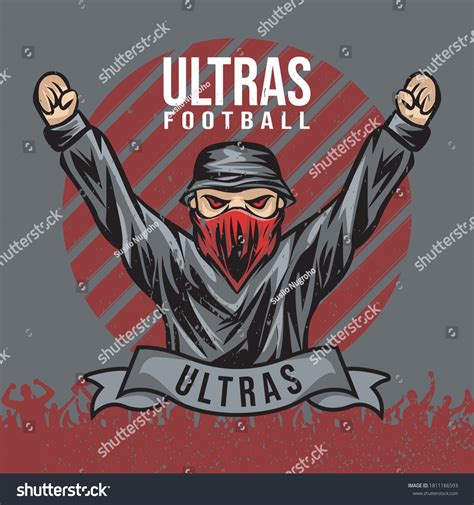 Supporter De Football Des Ultras Avec Image Vectorielle De Stock