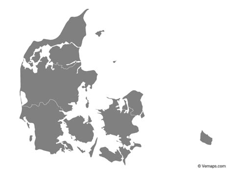 From wikimedia commons, the free media repository. Grey Map of Denmark with Regions | Denmark map, Map vector, Map