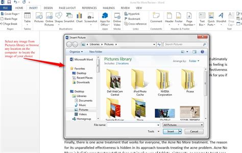 How To Insert An Image In Word 2013 Tutorials Tree Learn Photoshop