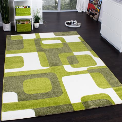 Teppich sital vintage grün 230 x 160 cm. Trendiger Retro Teppich in Grün | TeppichCenter24