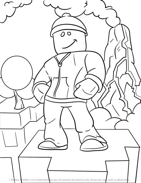 Roblox Character Coloring Pages For Kids Rainbow Printables