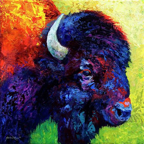 Bison Head Color Study Iii Painting By Marion Rose Pixels
