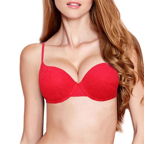 Lingerie Women Sexy Underwire Padded Push Up Embroidery Lace Bra 32 34 36 38 40 A B C D