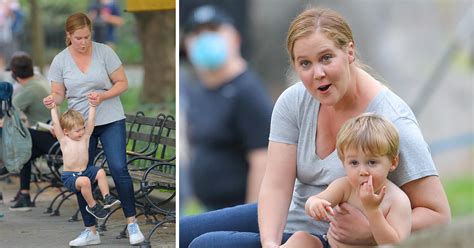 Amy Schumer Takes A Break From Filming To Play With Cute Son Gene Photos