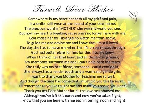 Thoughtful Funeral Poems Swanborough Funerals Funeral Poems Mom
