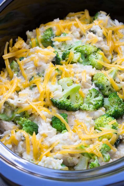 When chicken is cooked, use 2 forks to shred into bite size pieces. Slow Cooker Chicken, Broccoli and Rice Casserole ...