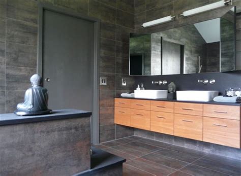Modern bathroom vanity cabinet with vessel sinks. 27 Floating Sink Cabinets and Bathroom Vanity Ideas
