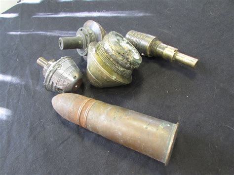 Ww1 Shell Fuses Heads With German Examples And Very Nice French Timer