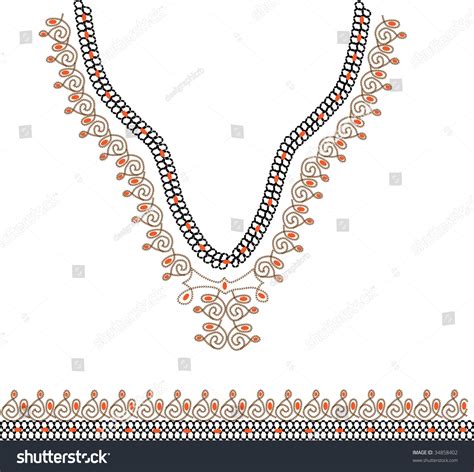 Collar And Border Design Stock Vector Illustration 34858402 Shutterstock