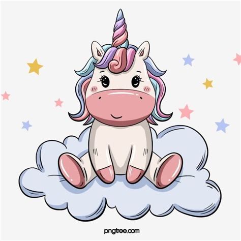 Cartoon Cute Style Unicorn Element Png And Psd Cute Little Drawings