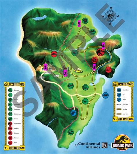 Map Of Jurassic Park