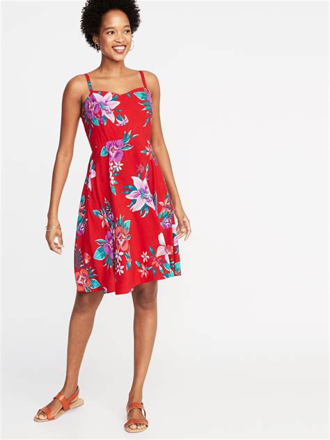 Fit And Flare Printed Cami Dress For Women Old Navy Womens Dresses