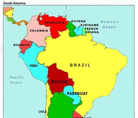 Map Of South America With Countries And Capitals