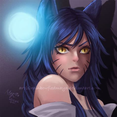 Ahri Portrait Practise By Zakurarain On Deviantart Portrait Practice