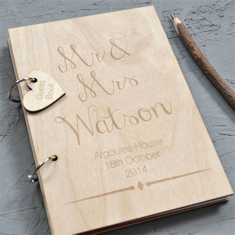 Personalised Wooden Guest Book By Clouds And Currents