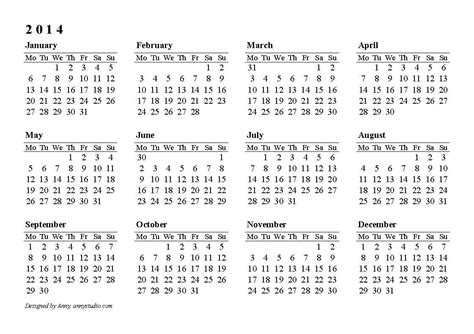 Free Calendar 2014 Printable Calendar Printables Free Printable