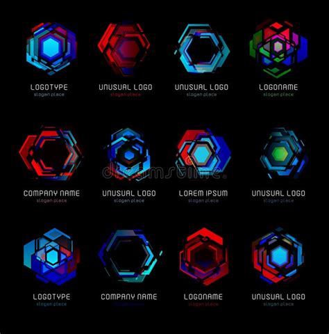 Futuristic Reactor Abstract Colorful Vector Logo Template Innovative