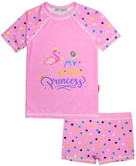 Wevswe Toddler Girls Two Pieces Rash Guards Swimsuit Set Little