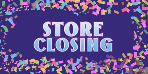 Store Closing Vector Illustration With Abstract Background Stock Vector
