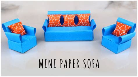 How To Make A Mini Paper Sofa Set Diy Miniature Sofa Origami Sofa