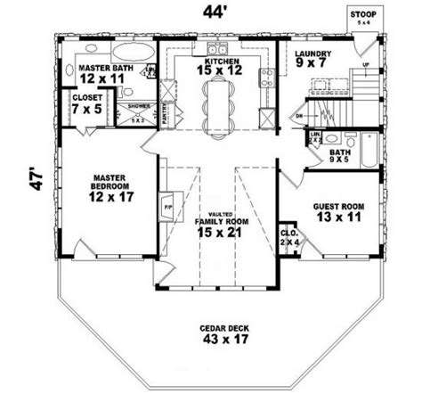 Lake Front Plan 1900 Square Feet 3 Bedrooms 3 Bathrooms 053 00200
