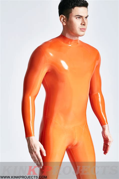 latex catsuit crotch zipper inflatable breast customized men