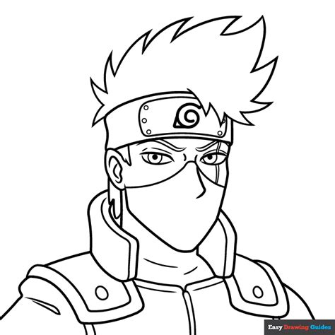 Kakashi Hatake From Naruto Coloring Page Easy Drawing Guides