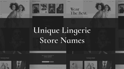 Unique Lingerie Store Names For Your Shopify Store