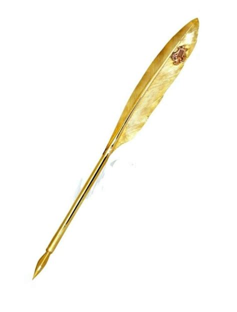 Unique Antique Feather Gold Dip Pen Adorned W Diamonds On Arp Unknown