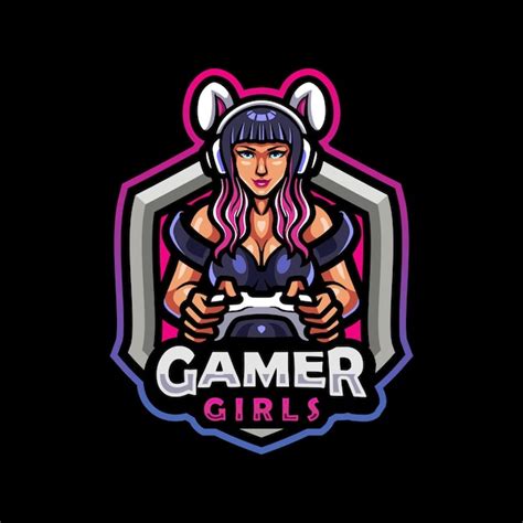 Premium Vector Gamer Girls Mascot Esport Logo Design