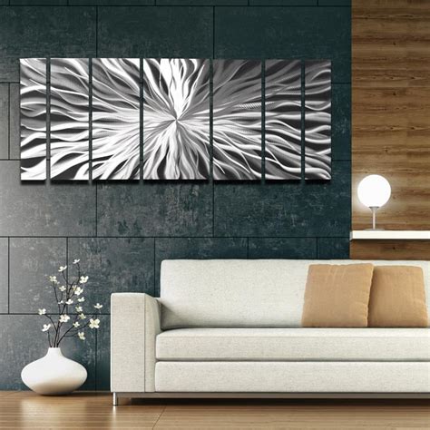 Unique Perspective 68x24 Large Silver Modern Abstract