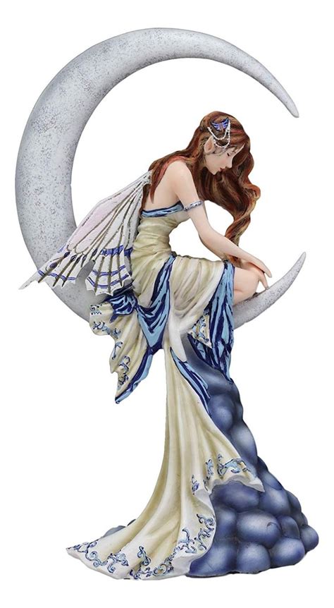 Ebros Fantasy Celestial Crescent Lunar Moon Dream Weaver Fairy Statue