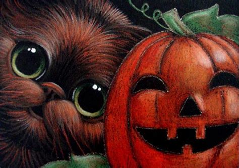 Black Cat Halloween Pumpkin Face By Cyra R Cancel