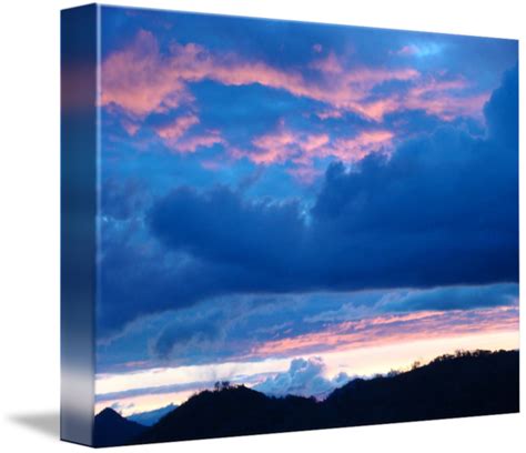 Office Art Blue Twilight Pink Clouds Sunset Sky By Baslee Troutman Fine