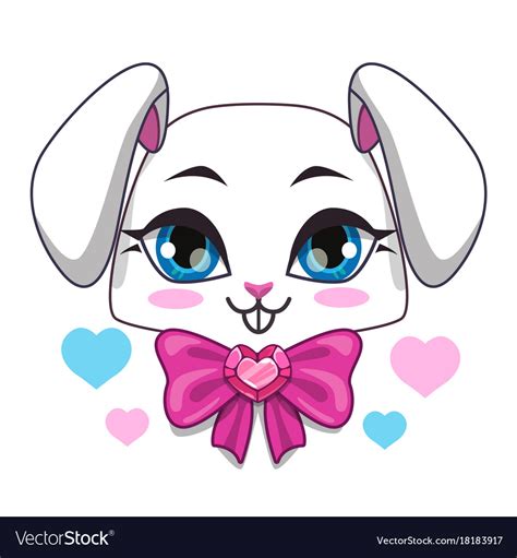 Cute Bunny Face Vector Cute Bunny Vector Graphic Icon Rabbit Face
