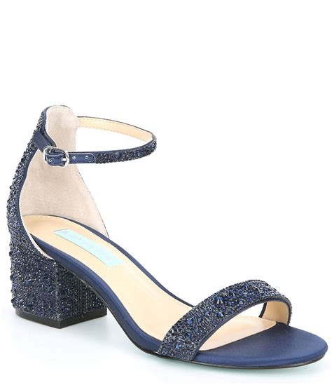 Blue By Betsey Johnson Mari Rhinestone Block Heel Dress Sandals Dillards Wedding Shoes
