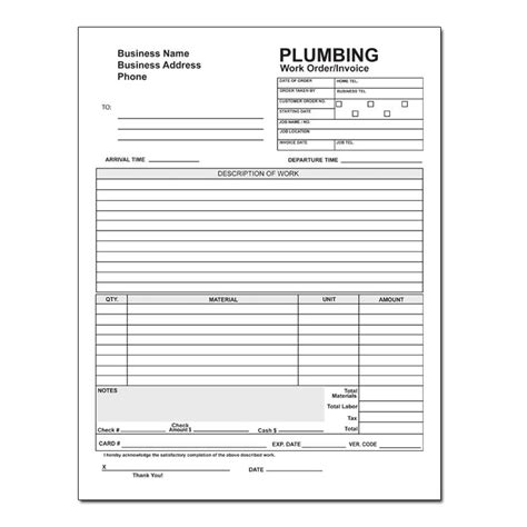 Water Heater Replacement And Installation Invoice Carbonless Printing