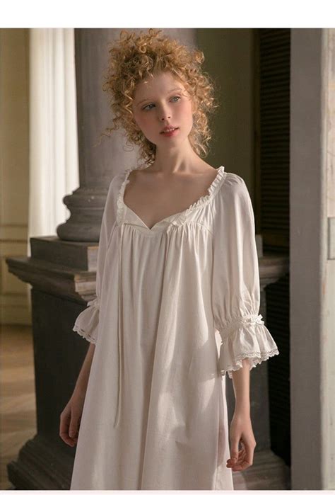 Romantic Sweet White Nightgown For Women France Vintage Etsy In 2020 Nightgowns For Women