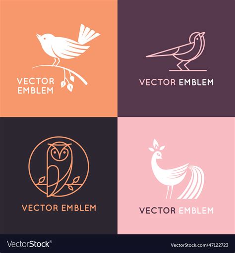 Bird Logo Design Templates Royalty Free Vector Image