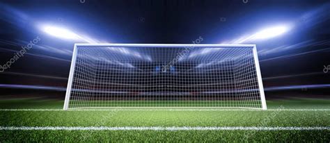 Goal Post Imaginary Soccer Stadium Modelled Rendered — Stock Photo